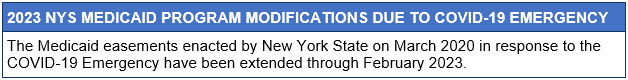 2023 NYS Medicaid Program Modifications Alert